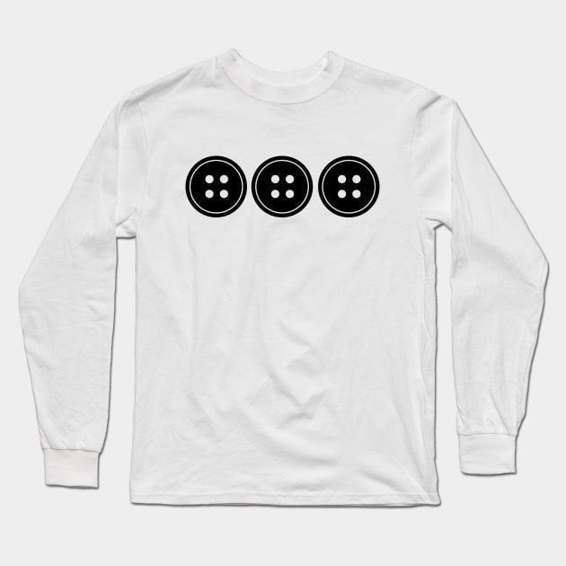 Simple Black Buttons Long Sleeve T-Shirt by XOOXOO